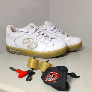 Heelys White and Gold Skate Shoes, Retro 2000's, gentle used,  Sz 12 mens
